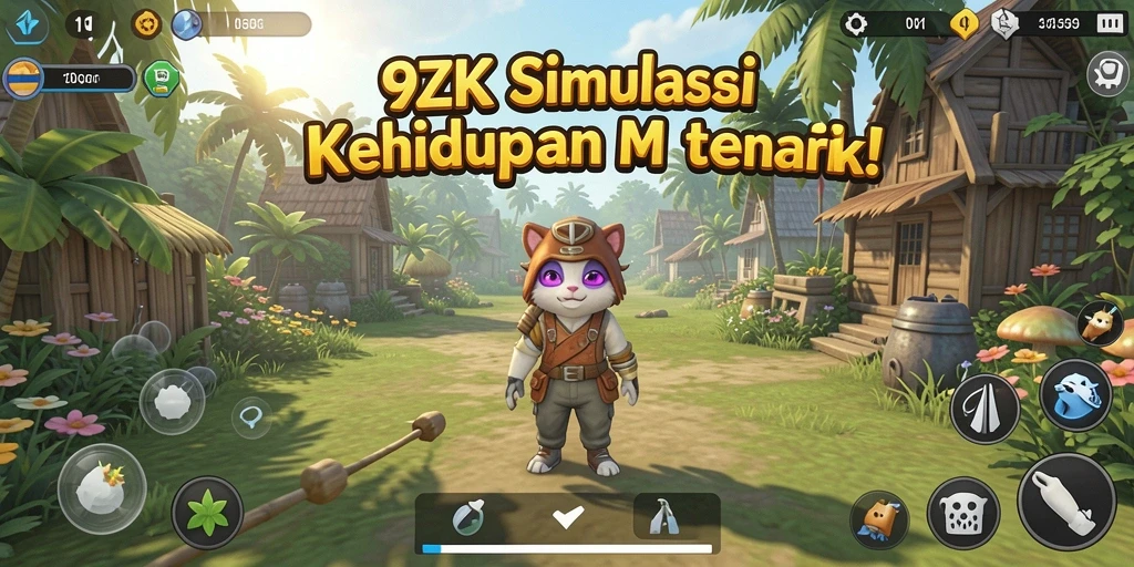 Tangkapan layar gameplay <strong>9ZK</strong> menampilkan interaksi di lingkungan simulasi.