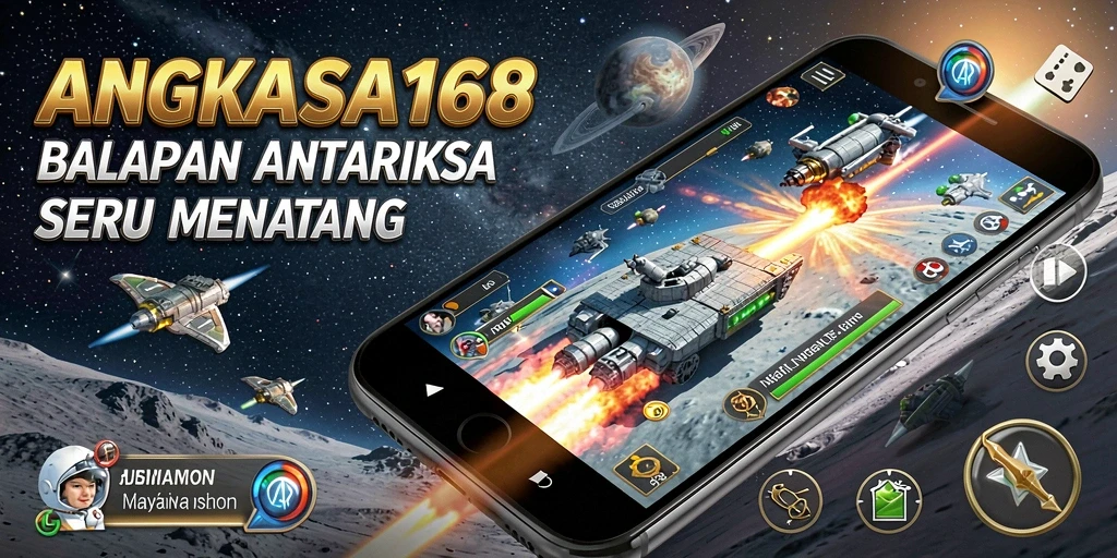 Tampilan gameplay seru dari ANGKASA168 saat balapan di luar angkasa.