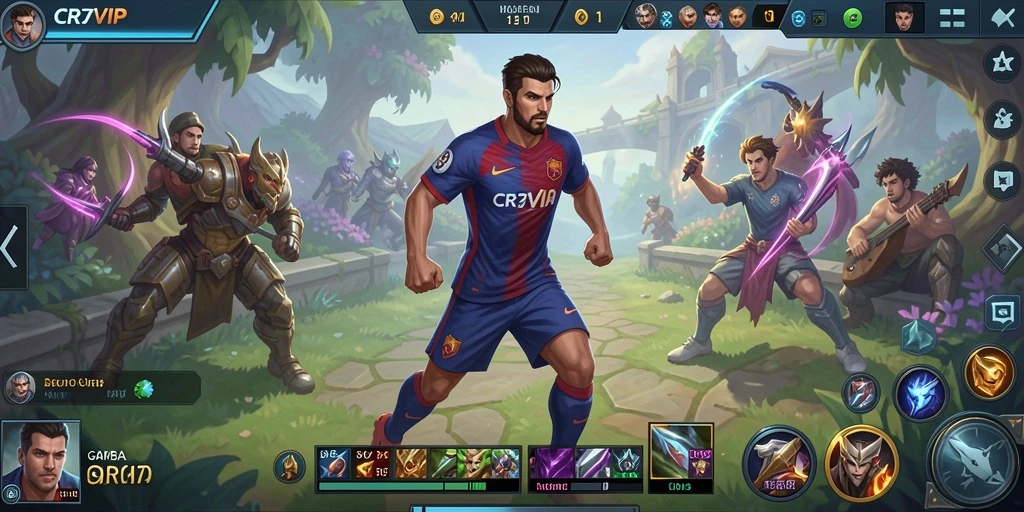 Tangkapan layar gameplay seru di CR7VIP saat bertarung di arena MOBA.