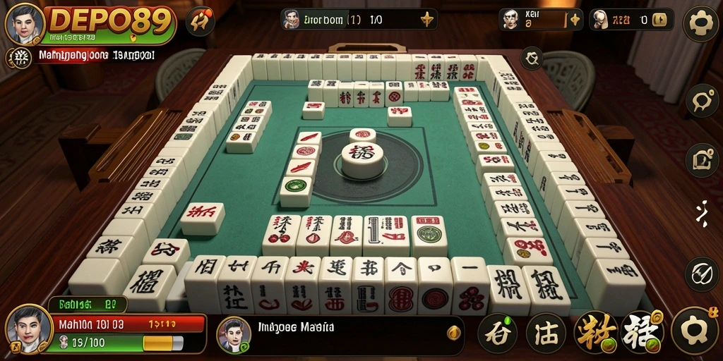 Screenshot DEPO89 menunjukkan gameplay menarik dari permainan Mahjong.