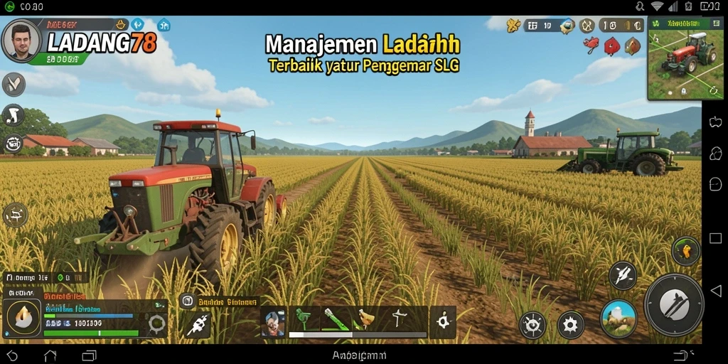 Screenshot menampilkan gameplay seru dari LADANG78 dengan manajemen ladang yang mendalam.