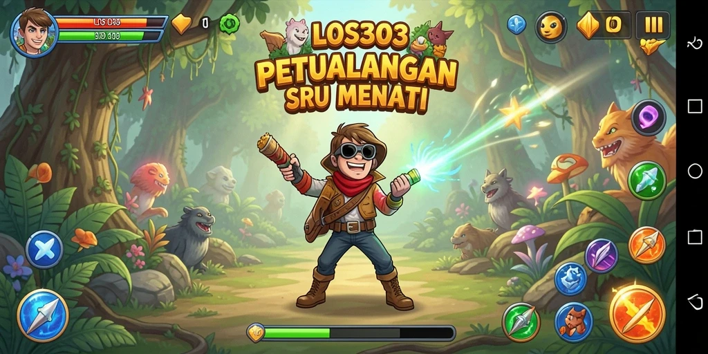 Screenshot menunjukkan pemain menjelajahi dunia luas dalam LOS303.