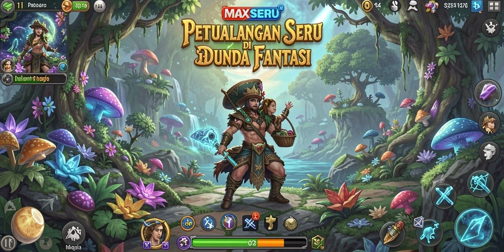 Tampilan gameplay seru di dunia petualangan MAXSERU.