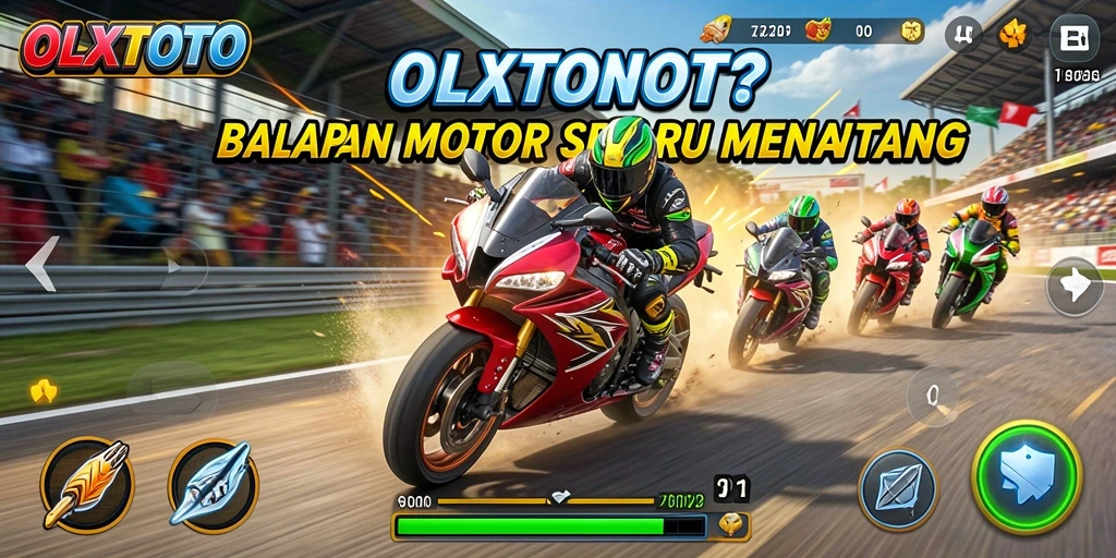 Tampilan gameplay OLXTOTO yang seru dan penuh aksi balapan motor.