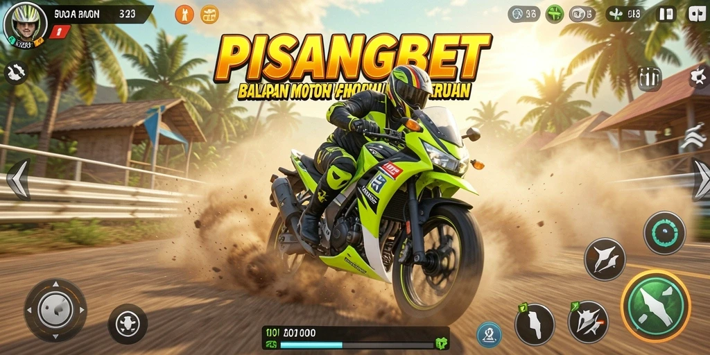 Tampilan menarik dari gameplay balapan motor PISANGBET.