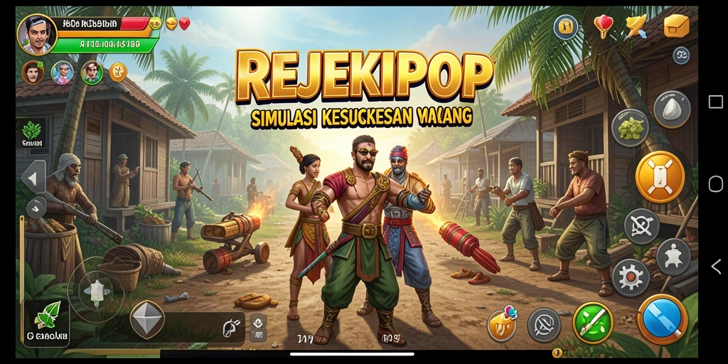 Gameplay menarik REJEKIPOP yang menunjukkan interaksi sosial karakter.