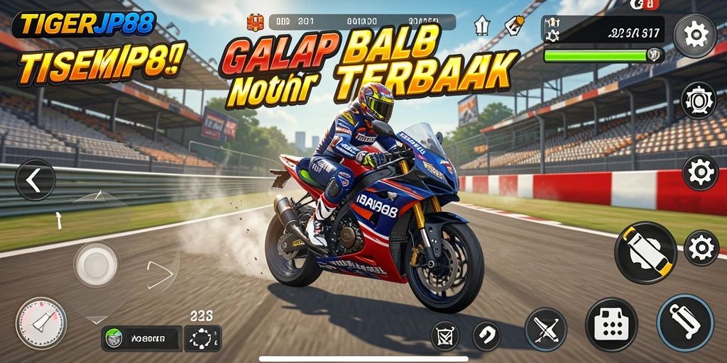 Gameplay seru dalam TIGERJP88 dengan balapan motor yang menegangkan.