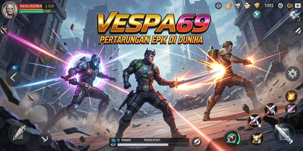 Tampilan menarik dari gameplay VESPA69 yang penuh aksi dan pertarungan.