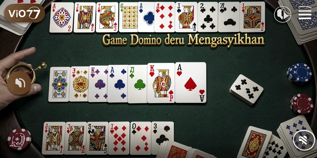 Tampilan seru dari gameplay Domino yang mendebarkan.